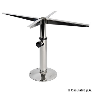 Swivelling telescopic table pedestal